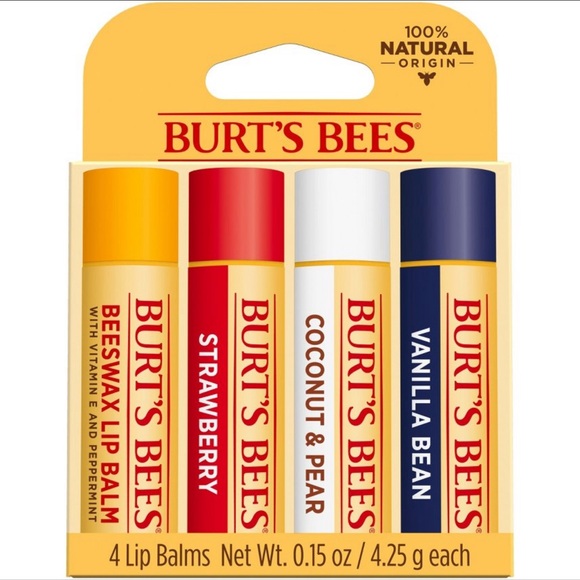 Burt’s Bees 4 Lip Balm Pack - Picture 1 of 6